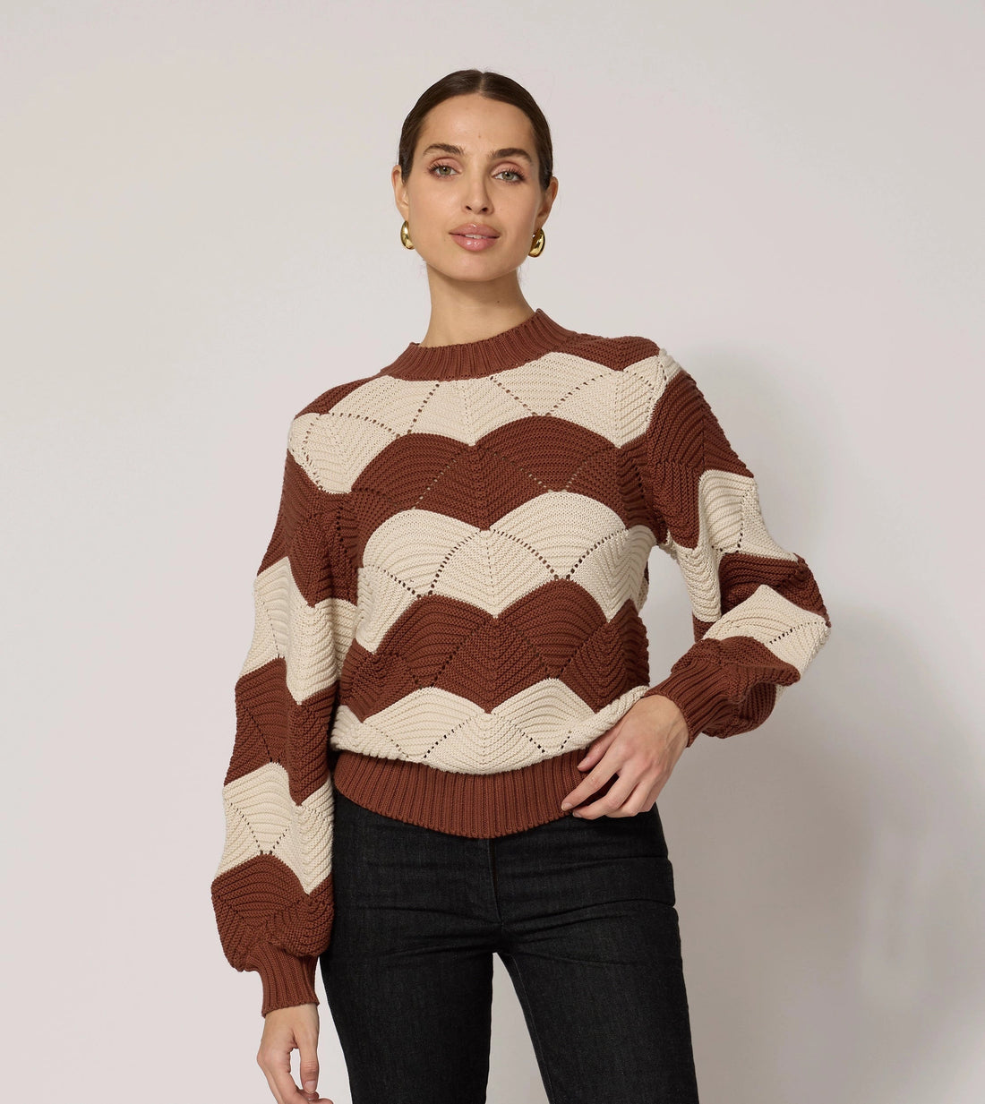 Kori Sweater Ivory/Terracotta