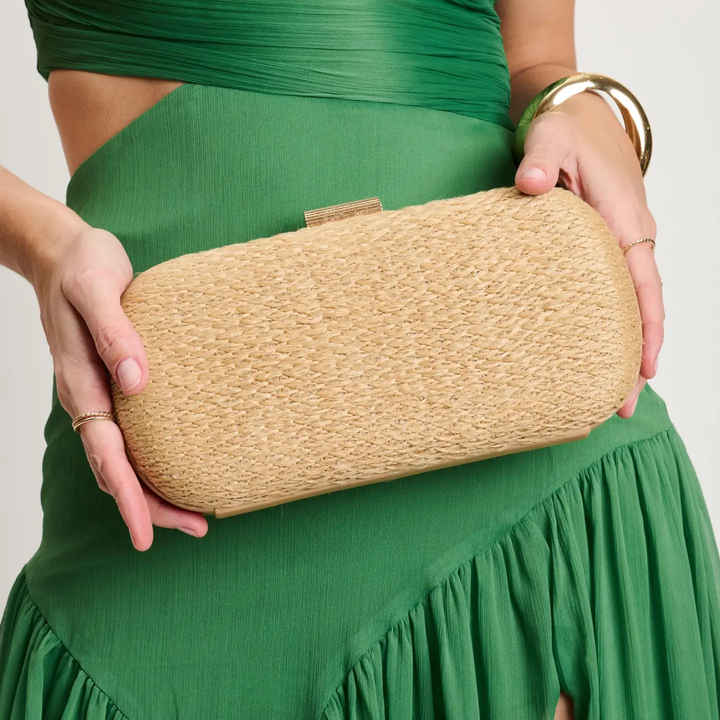 Quinn Evening Clutch-Natural