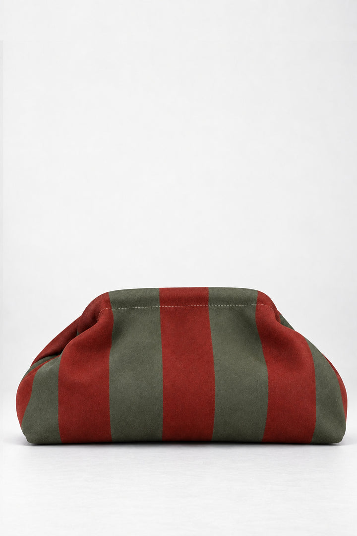 Dani Striped Pochette Clutch-Green