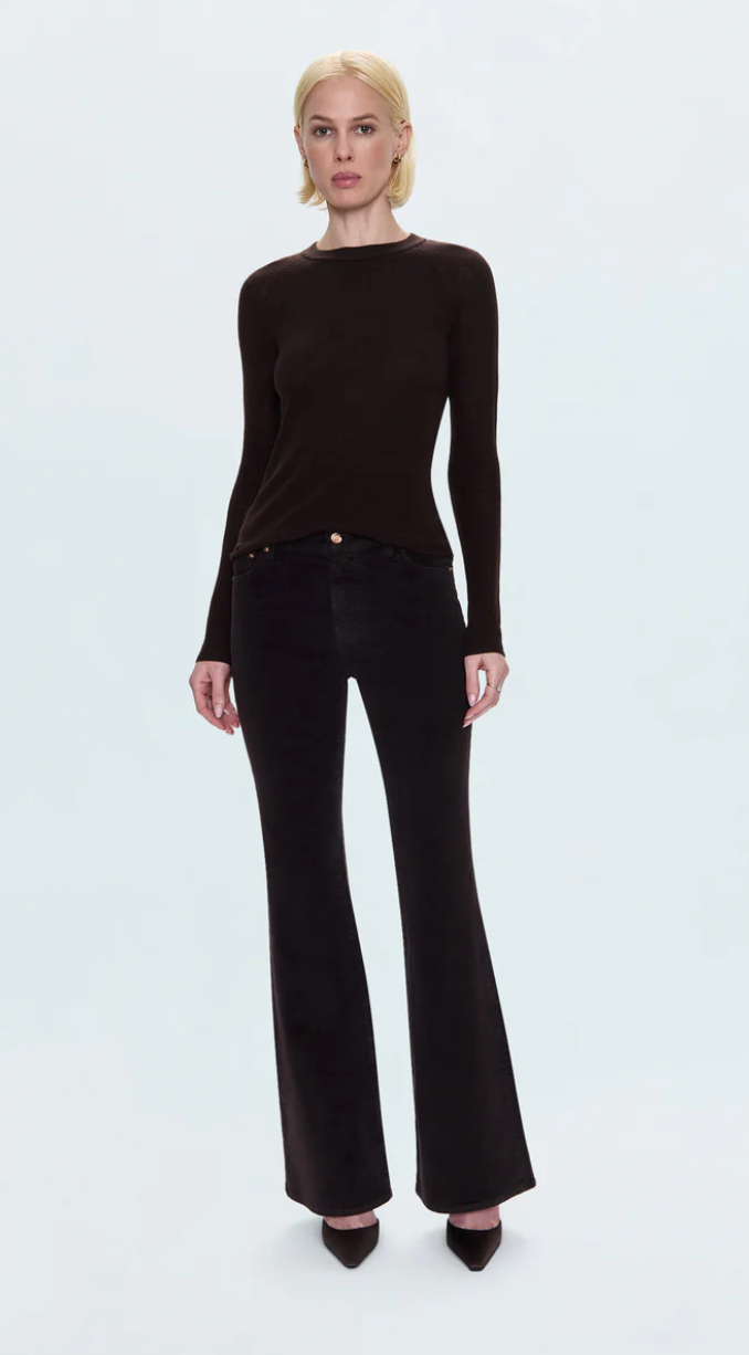 Kinsley Mid Rise Ultra Flare Pant Mocha