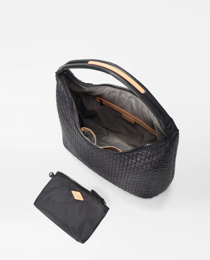 Large Woven Shoulder Bag Black