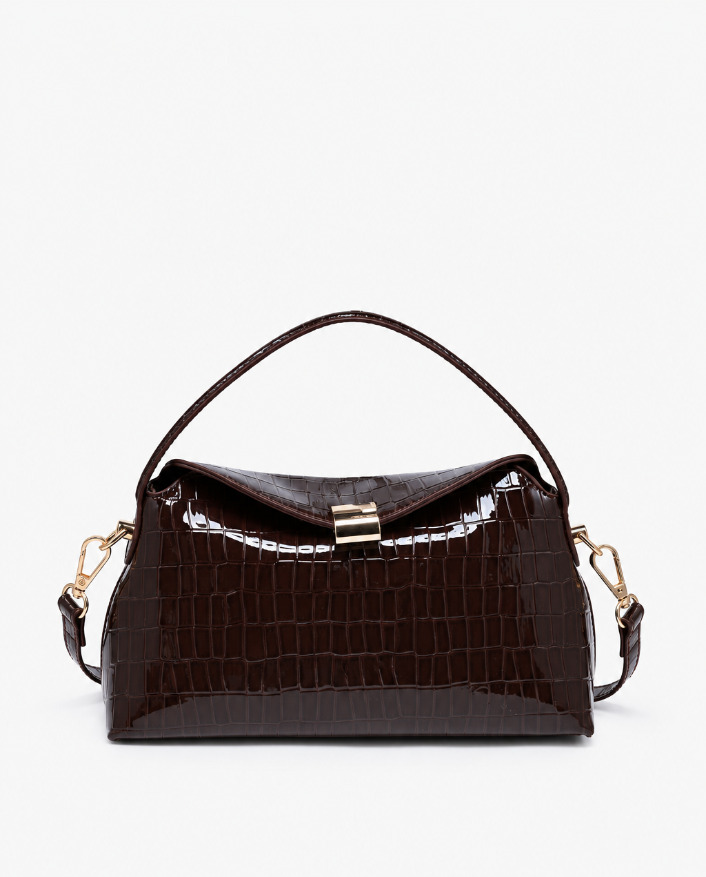 Katerina Crossbody-Chocolate Croc