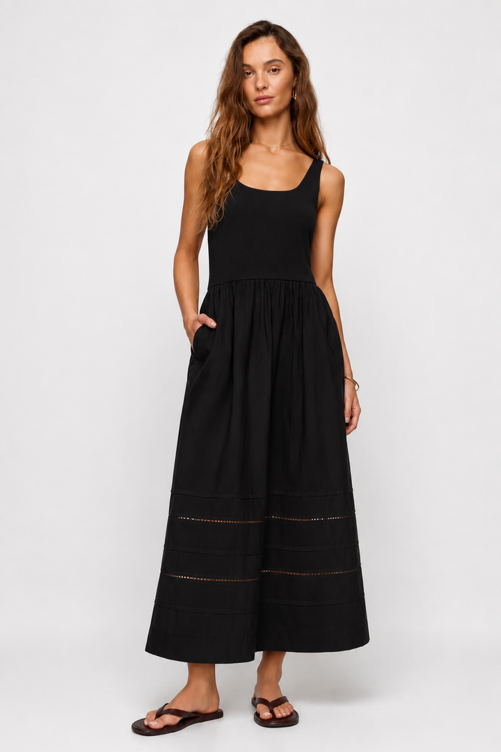 Johanna Midi Dress-Black