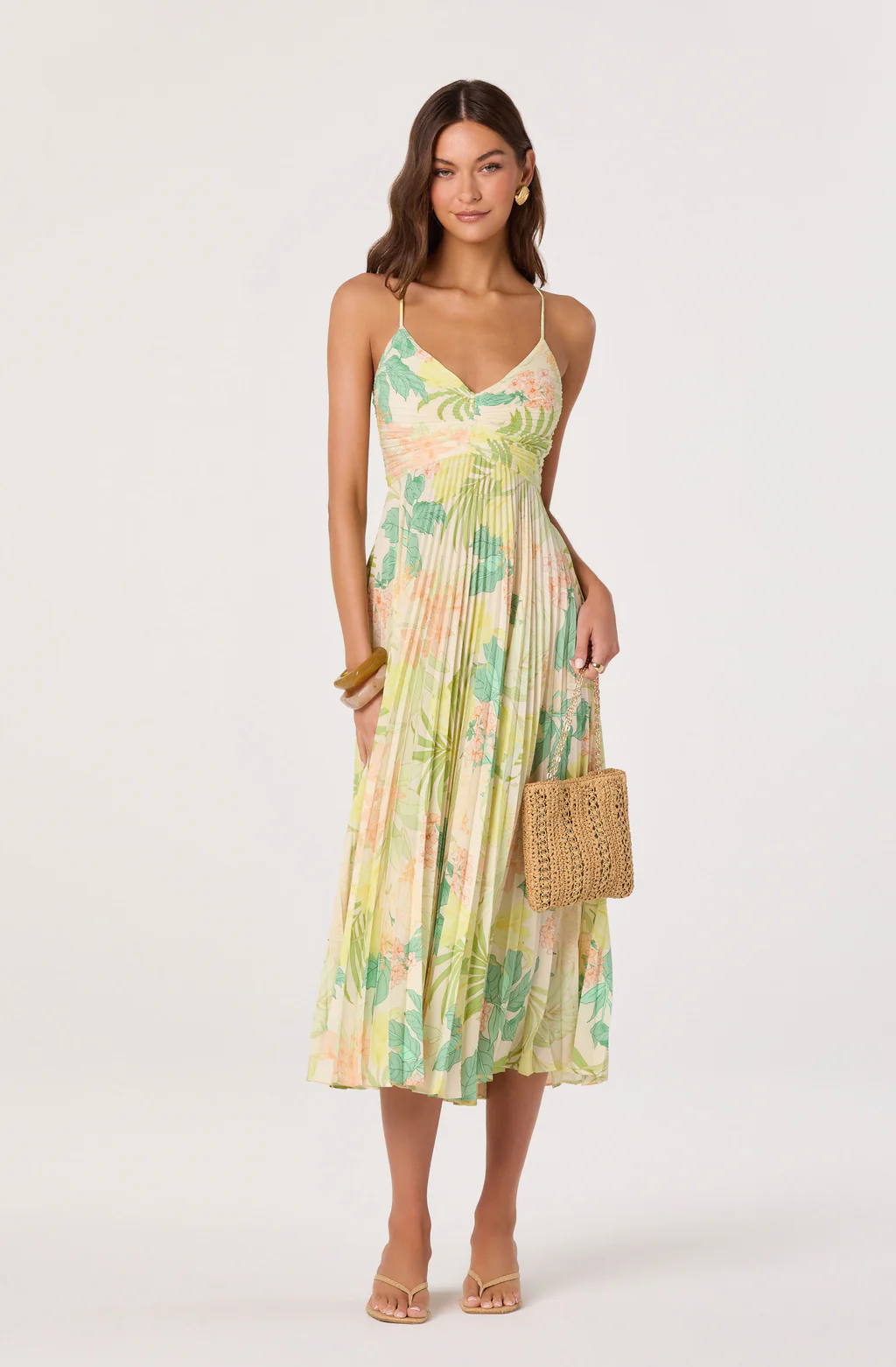 Blythe Dress-Green Tropical