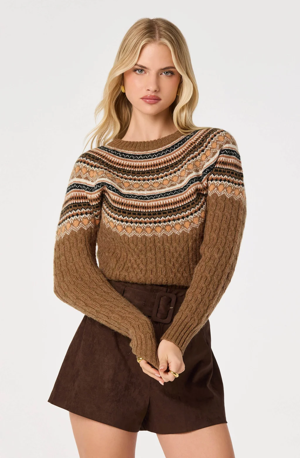 Daria Fair Isle Sweater - Camel
