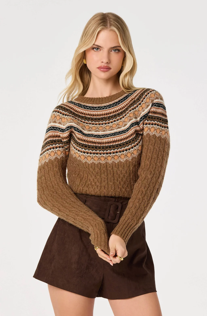 Daria Fair Isle Sweater - Camel