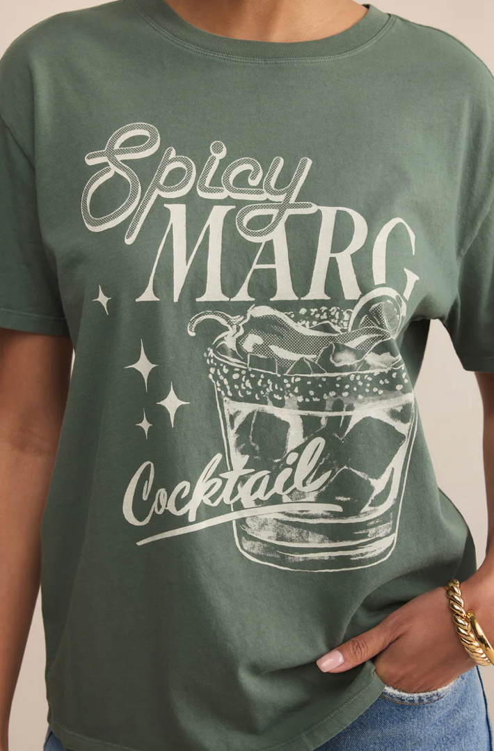 Spicy Marg Boyfriend Tee Hunter Green