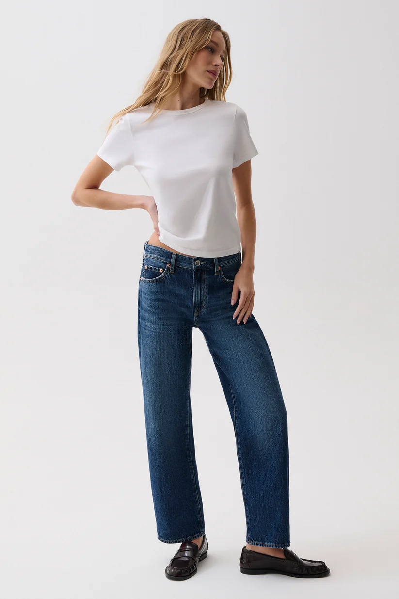 Lexi Mid Rise Bowed Straight-Moonwave