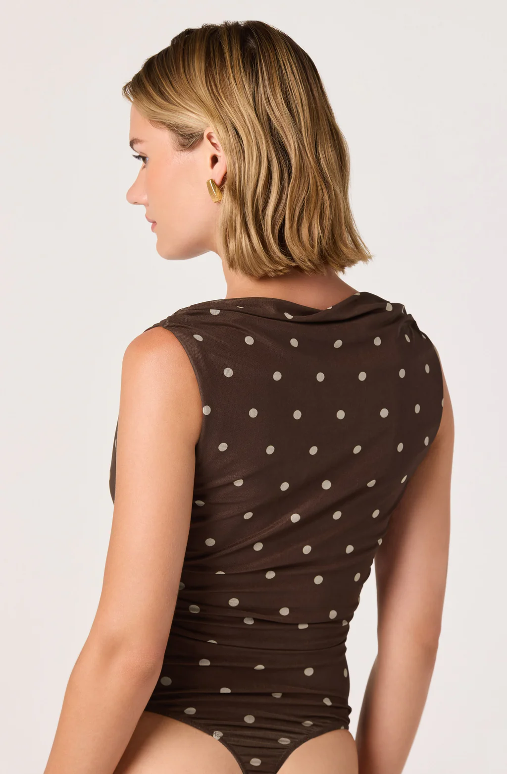 Claudia Bodysuit-Brown Polka Dot