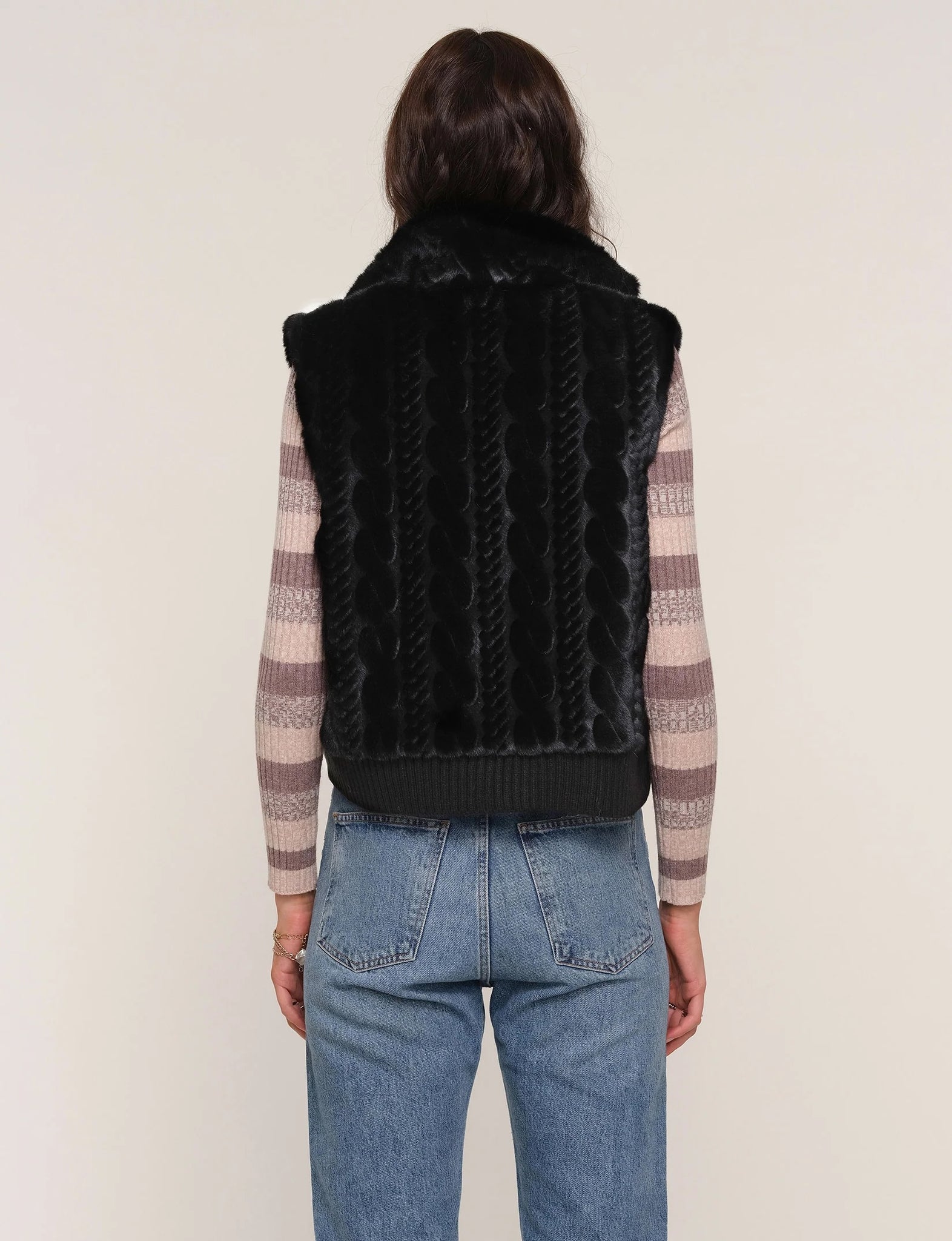 Liana Faux Fur Vest Black
