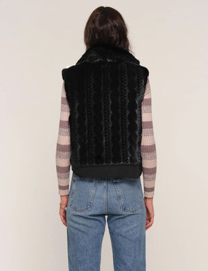Liana Faux Fur Vest Black