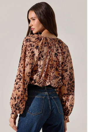 Reyen Leopard Ballon Slv- Taupe