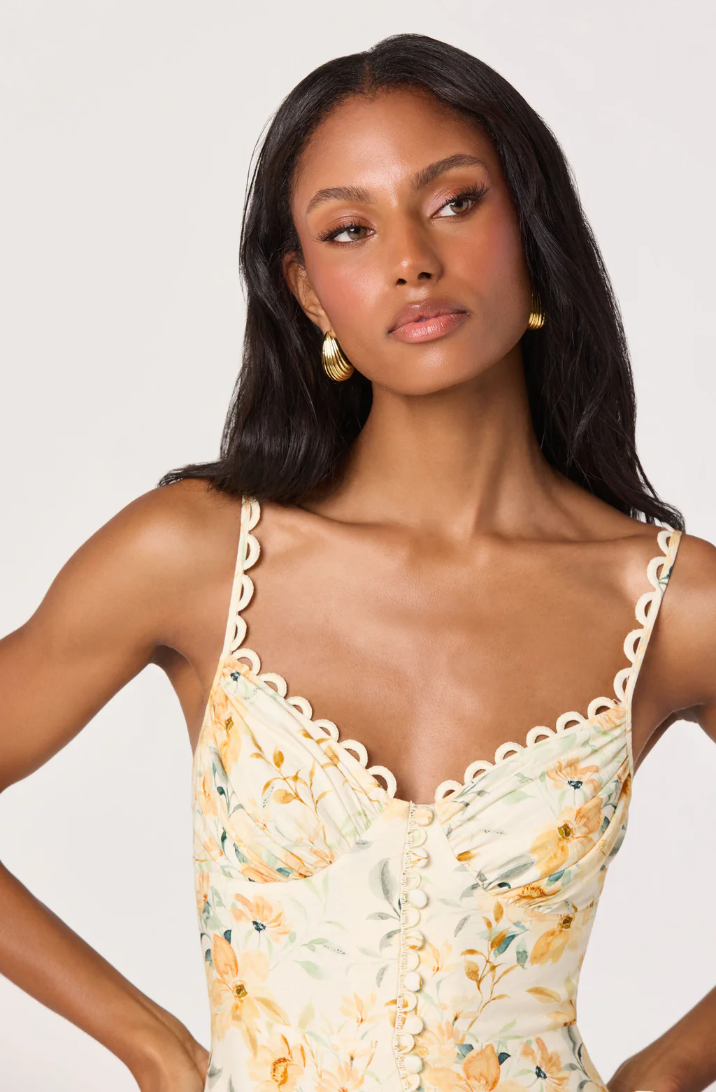 Tazia Dress-Yellow Cream Floral