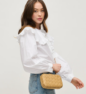 Addie Woven Straw Clutch Natural