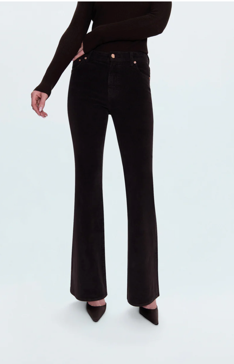 Kinsley Mid Rise Ultra Flare Pant Mocha