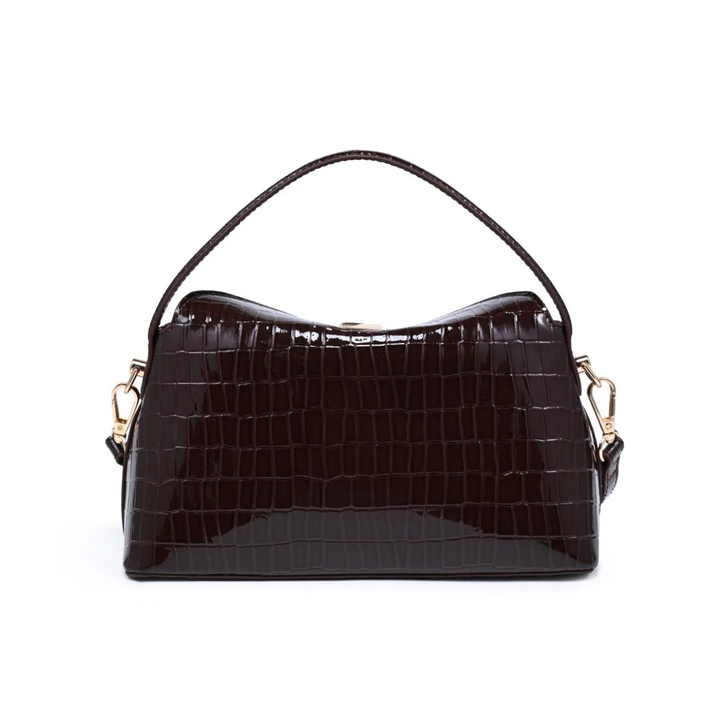 Katerina Crossbody-Chocolate Croc