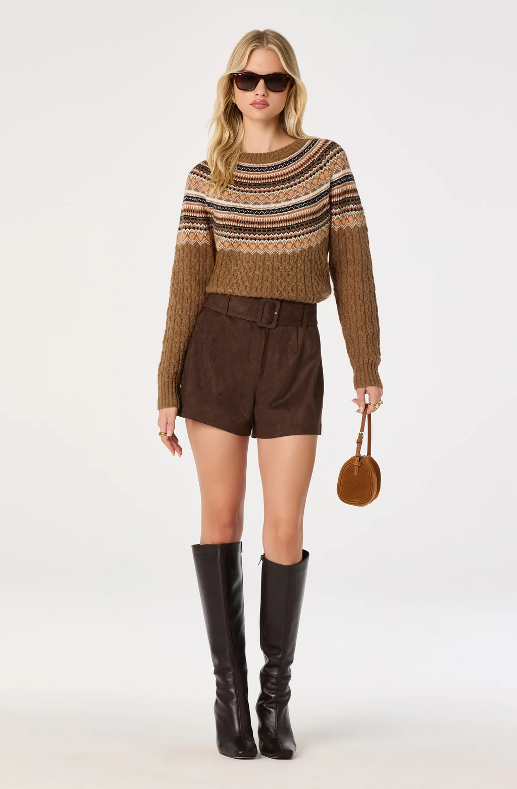 Daria Fair Isle Sweater - Camel