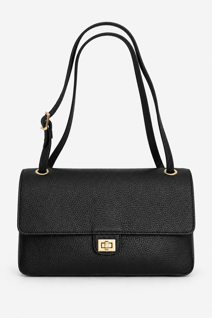 Aurora Leather Tote- Black