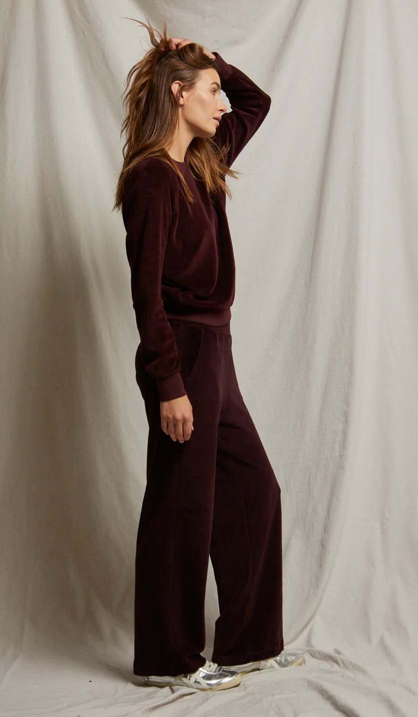 Holly Velour Sweat Pant Blackberry