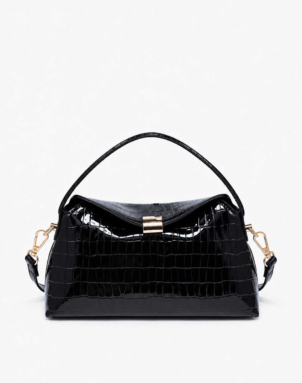 Katerina Crossbody-Black Croc