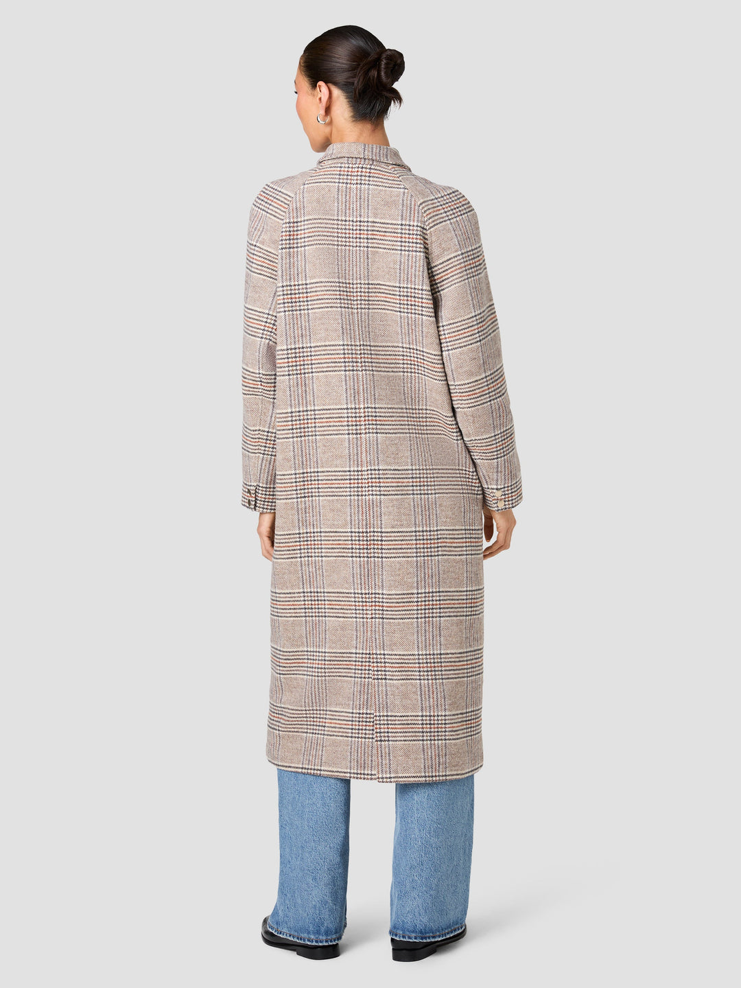 Sutton Plaid Tailored Coat-Ash Gray Multi