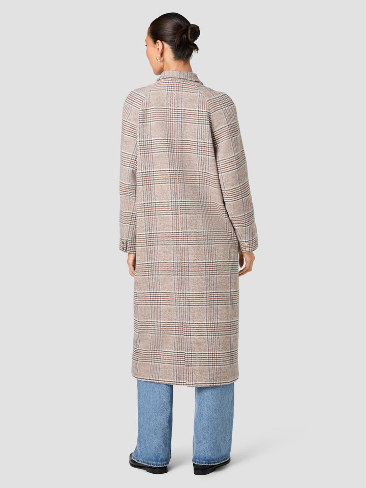 Sutton Plaid Tailored Coat-Ash Gray Multi