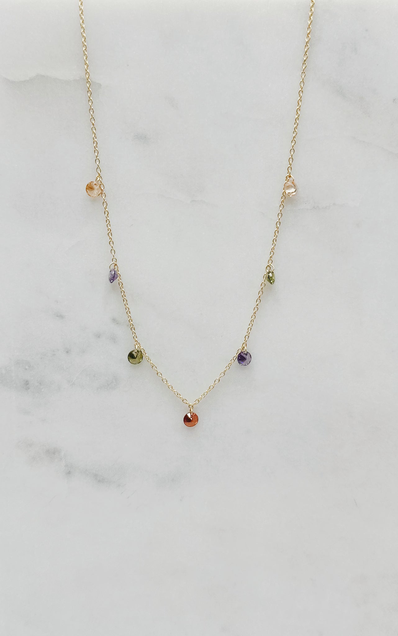 Multi Color Dangle Necklace