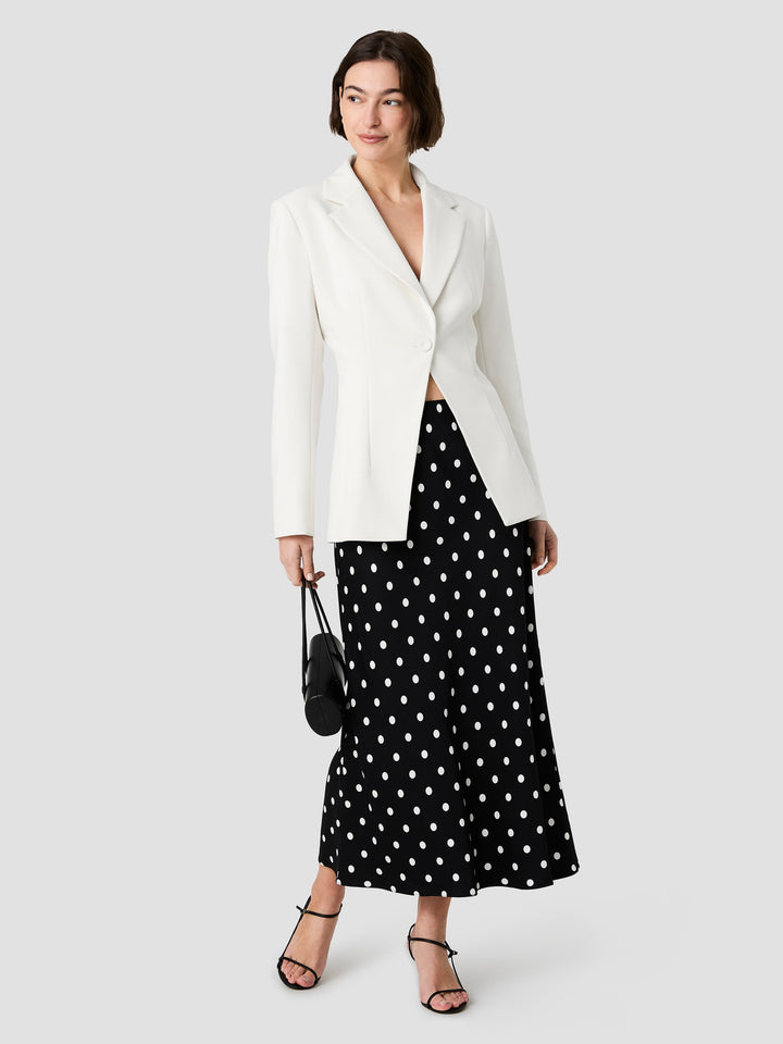 Azra Twill Cinched Blazer-Porcelain Cream