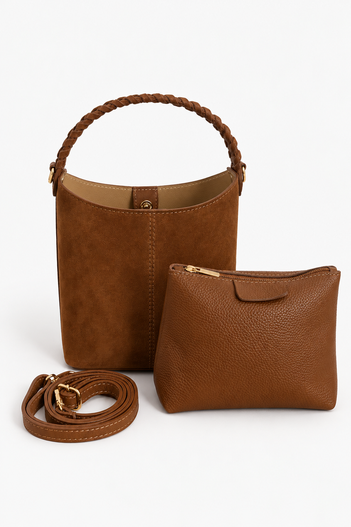 Emilia Suede Tote- Cognac