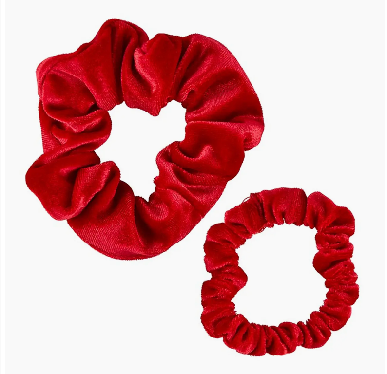 Velvet Red Scrunchie Present Set of 2