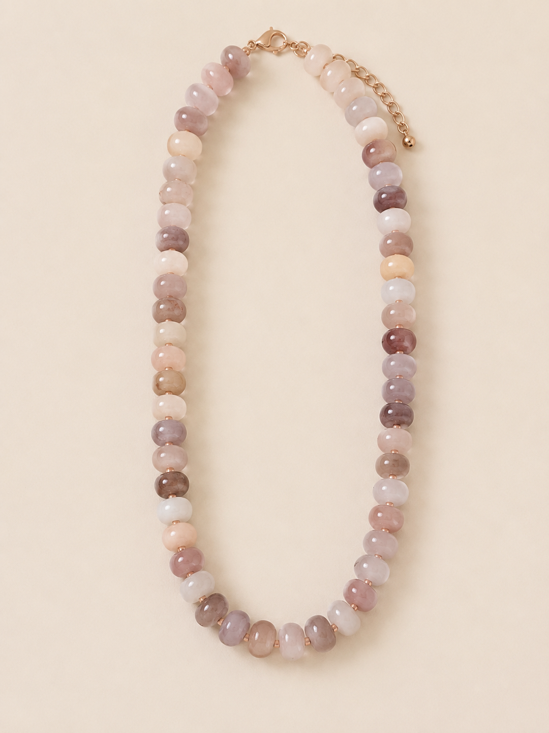 Claudet Collection-Flat Beads Knotted Taupes