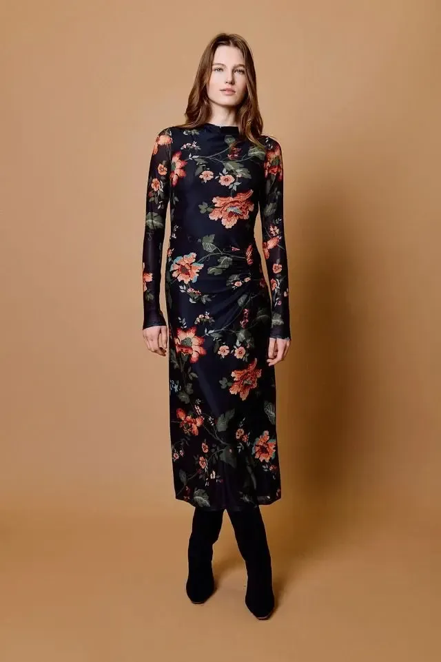 Katya Midi Dress-Fleur Print