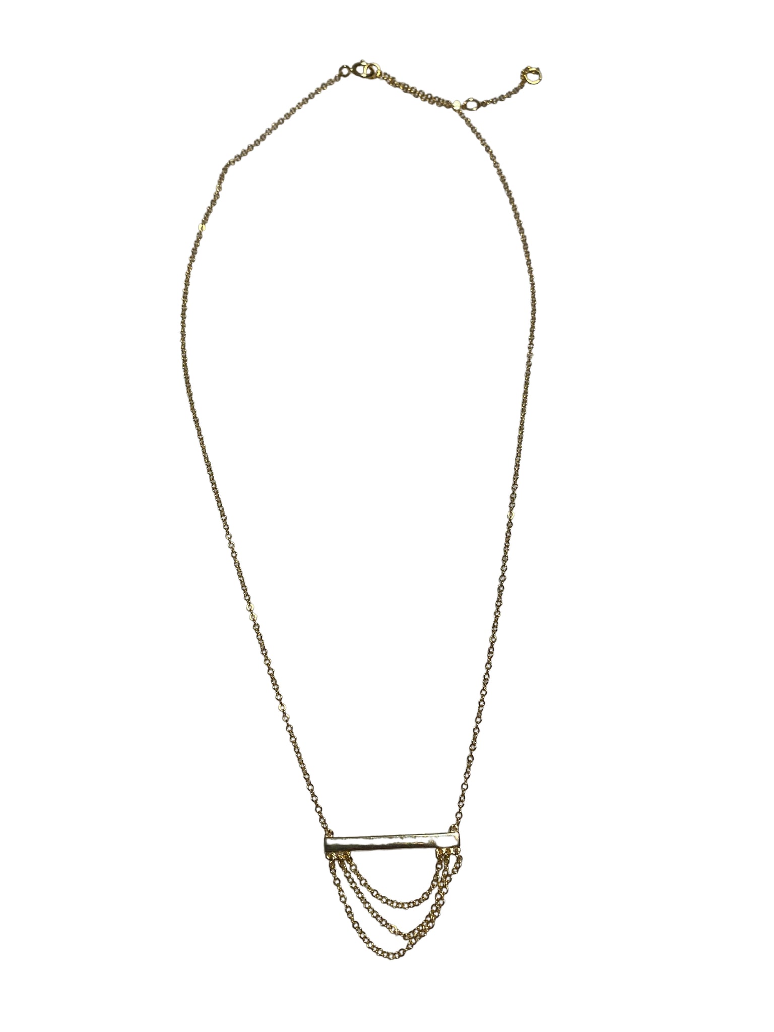SS-Gold Thin Bar w/Hanging Chains
