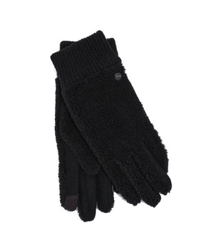 Sherpa Glove W/Knit Cuff Black